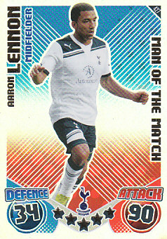 Aaron Lennon Tottenham Hotspur 2010/11 Topps Match Attax Man of the Match #427